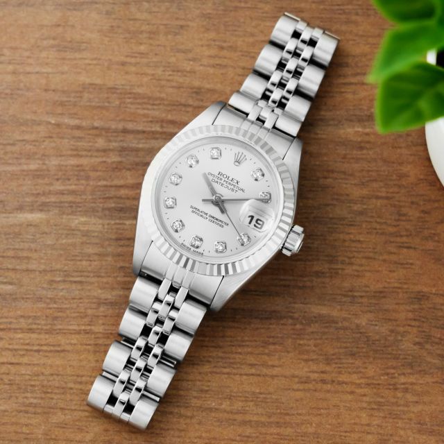 Rolex Lady-Datejust 26, 79174, Steel & White Gold, Silver Diamond Dial, Jubilee Bracelet, Box Only, Renewed