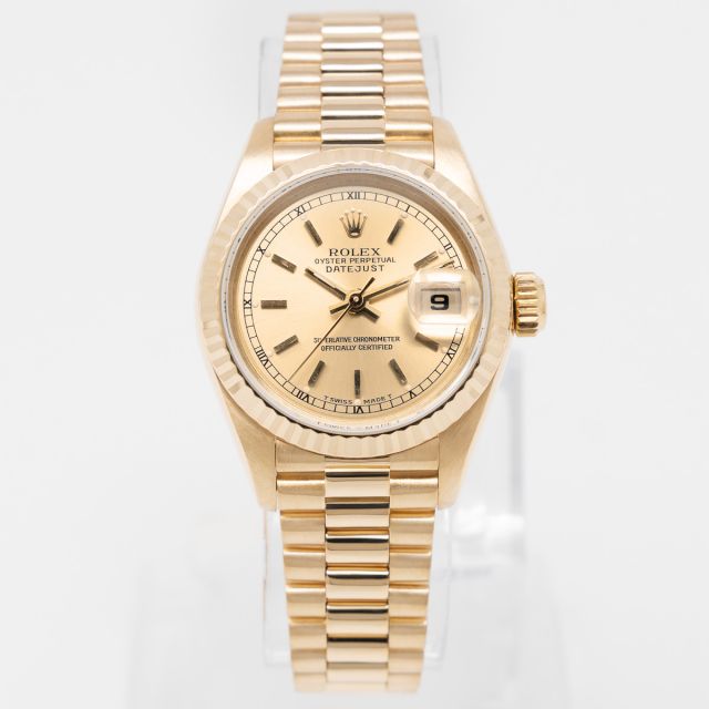 Rolex Lady-Datejust 26 69178, Yellow Gold, Champagne Dial, President Bracelet