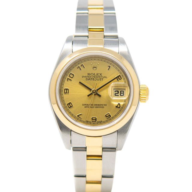 Rolex Lady Datejust 79163 Wristwatch Champagne Arabic, Oyster Bracelet