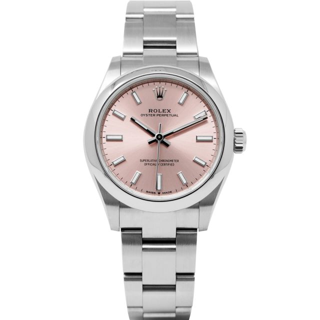 Rolex Oyster Perpetual 31 277200 Wristwatch, Oyster Bracelet, Pink Dial, Smooth Bezel