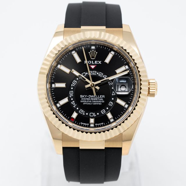 Rolex sky dweller black leather new arrivals