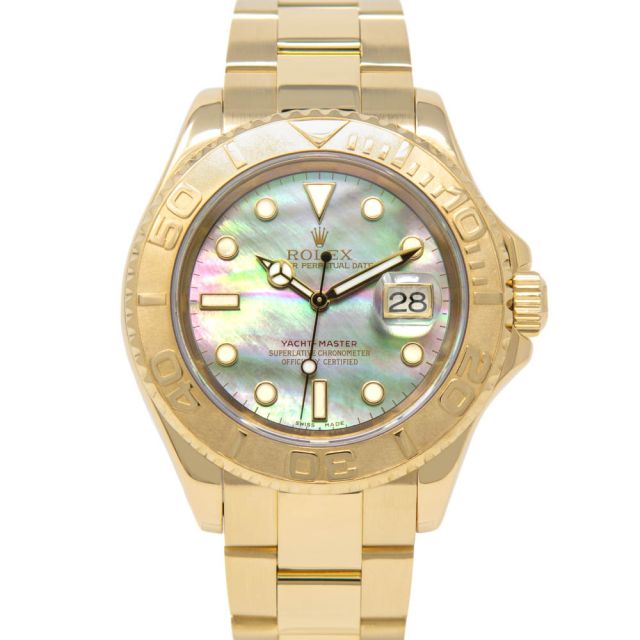 Rolex Yacht-Master 40 16628 Wristwatch Black Mother Of Pearl Face Oyster Bracelet