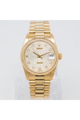 Rolex Datejust 31 68278 Wristwatch, Silver Jubilee Diamond, President Bracelet, Fluted Bezel