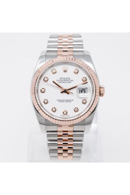 Rolex Datejust 36 116231 Wristwatch - White Diamond, Jubilee Bracelet, Fluted Bezel