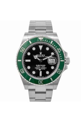 Rolex Submariner Date 126610LV Wristwatch, Oyster Bracelet, Black Dial, Green 60-Minute Bi-Directional Bezel
