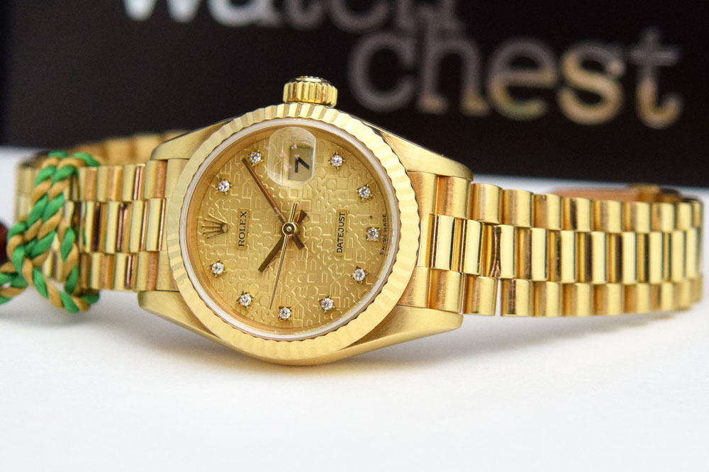 Rolex Lady President Yellow Gold Champagne Jubilee Diamond 69178 ...