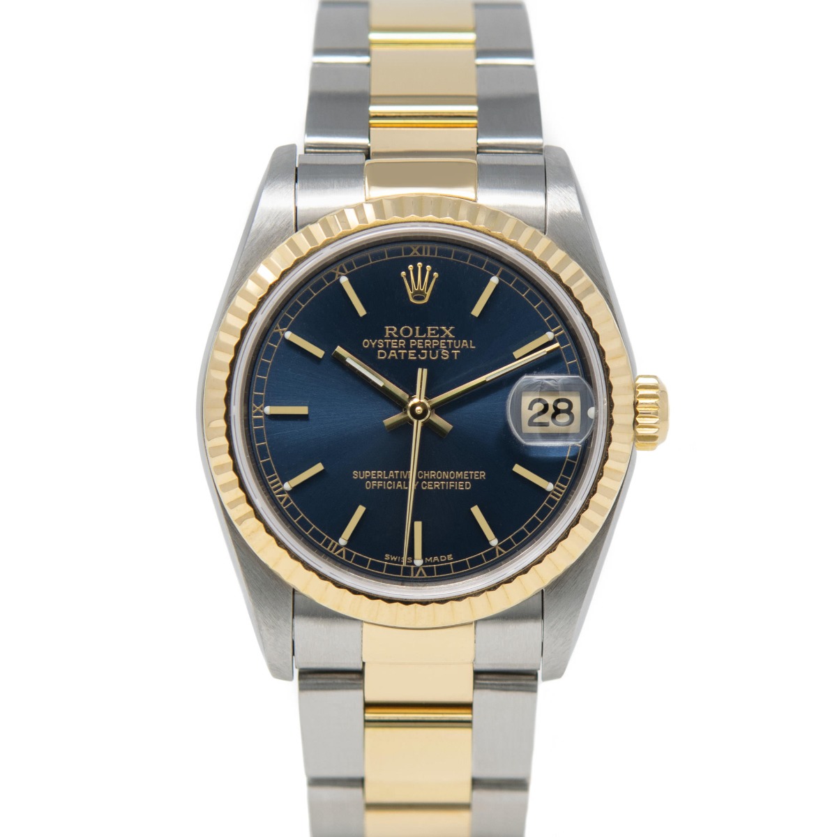 rolex datejust blue gold