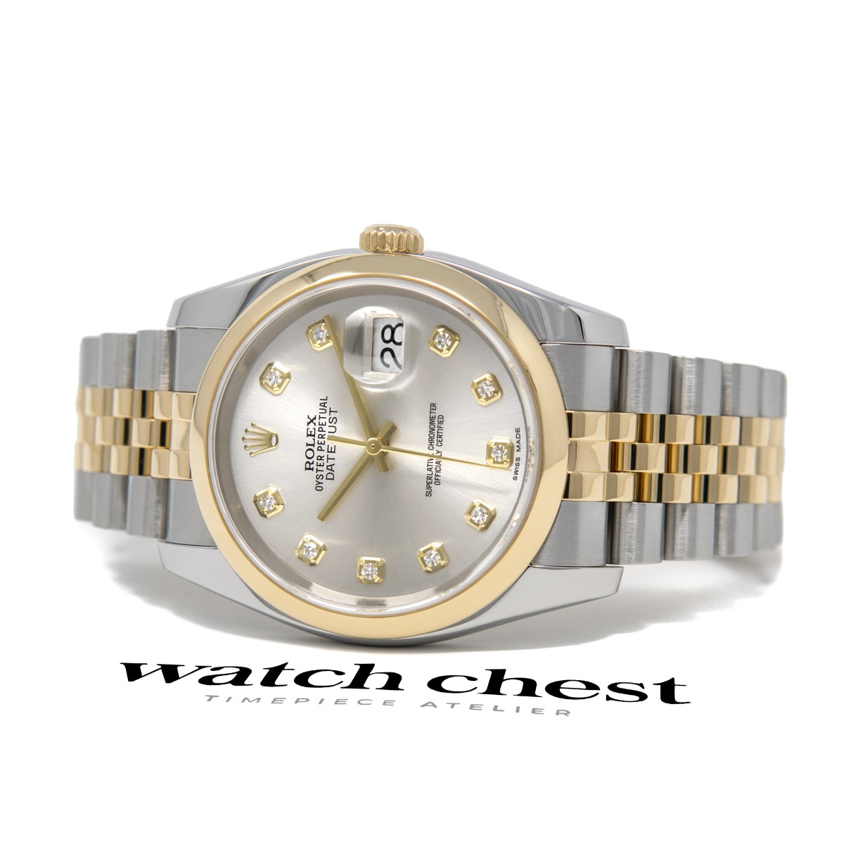 rolex datejust 36 gold diamond