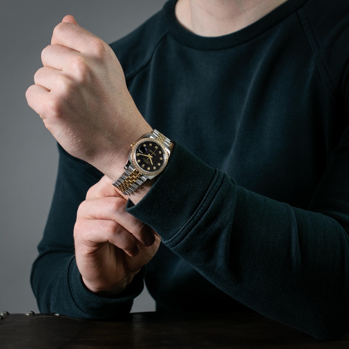 rolex datejust 36 black dial jubilee