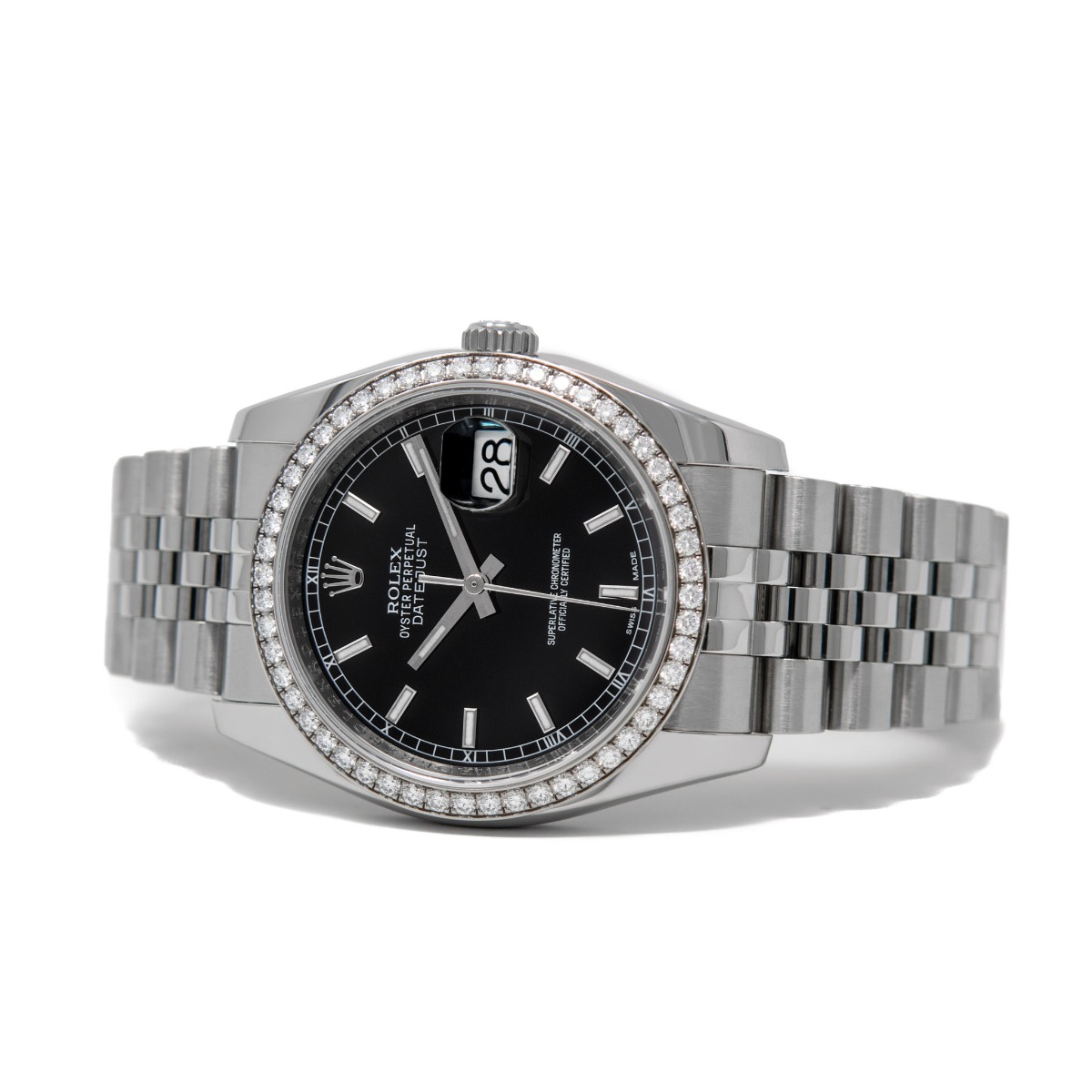 Rolex Datejust 36 116244 Steel & White Gold Black Index