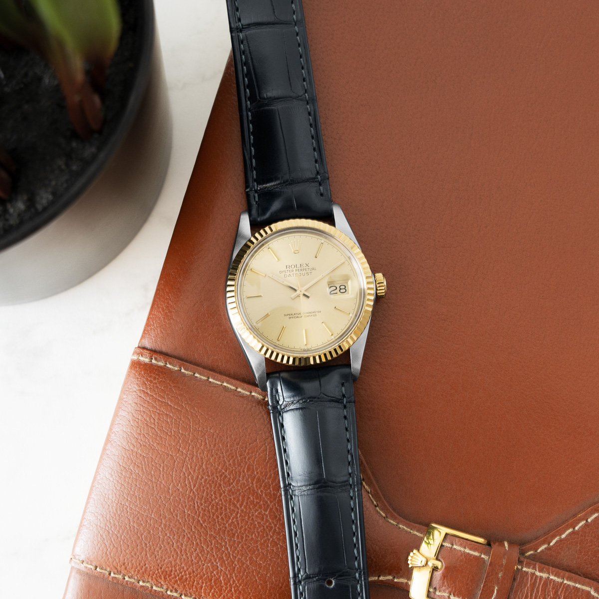 Rolex Datejust 36 16013 Steel & Gold Champagne, Black