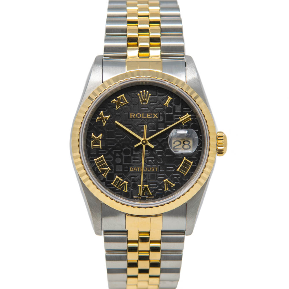 rolex datejust 36 black dial jubilee