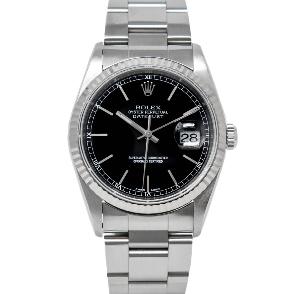 rolex oyster perpetual datejust gold black face