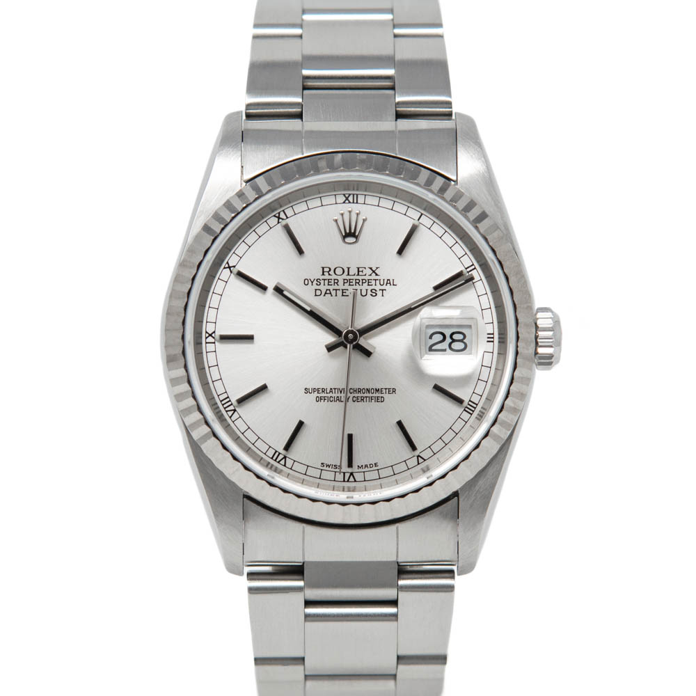 rolex silver face
