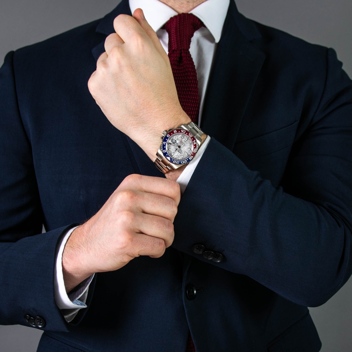 Rolex GMT-Master II, 126719BLRO, 40mm, White Gold, Meteorite Dial