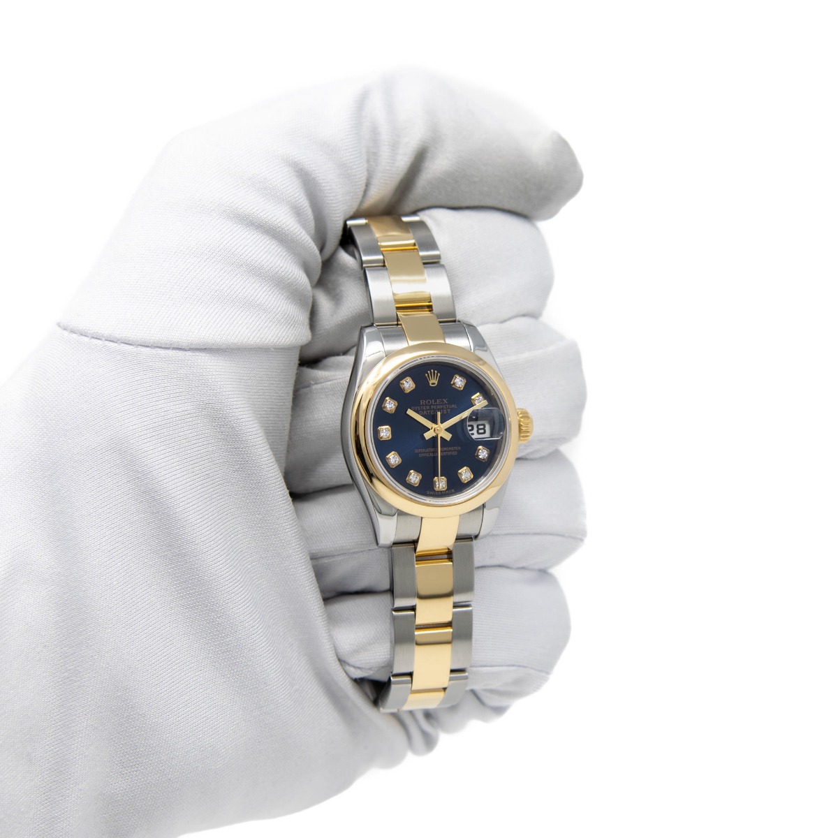 Rolex Lady-Datejust Steel & Gold 179163 Blue Diamond, Oyster