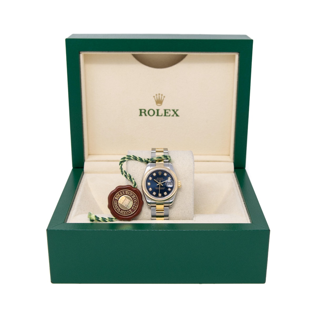 ブルーストライク Rolex Lady-Datejust Gold & Steel 179163 Blue Diamond