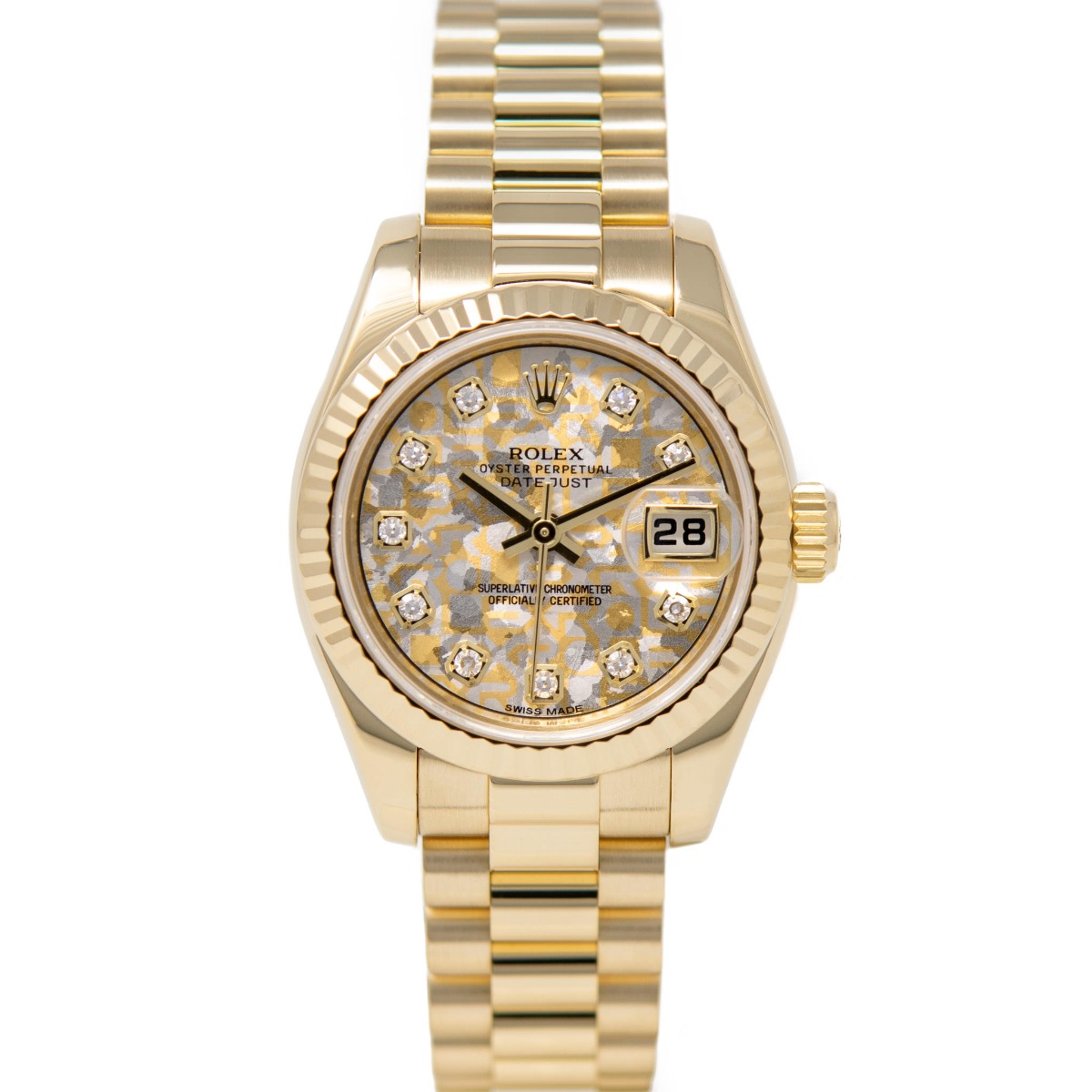 rolex lady datejust gold diamonds price