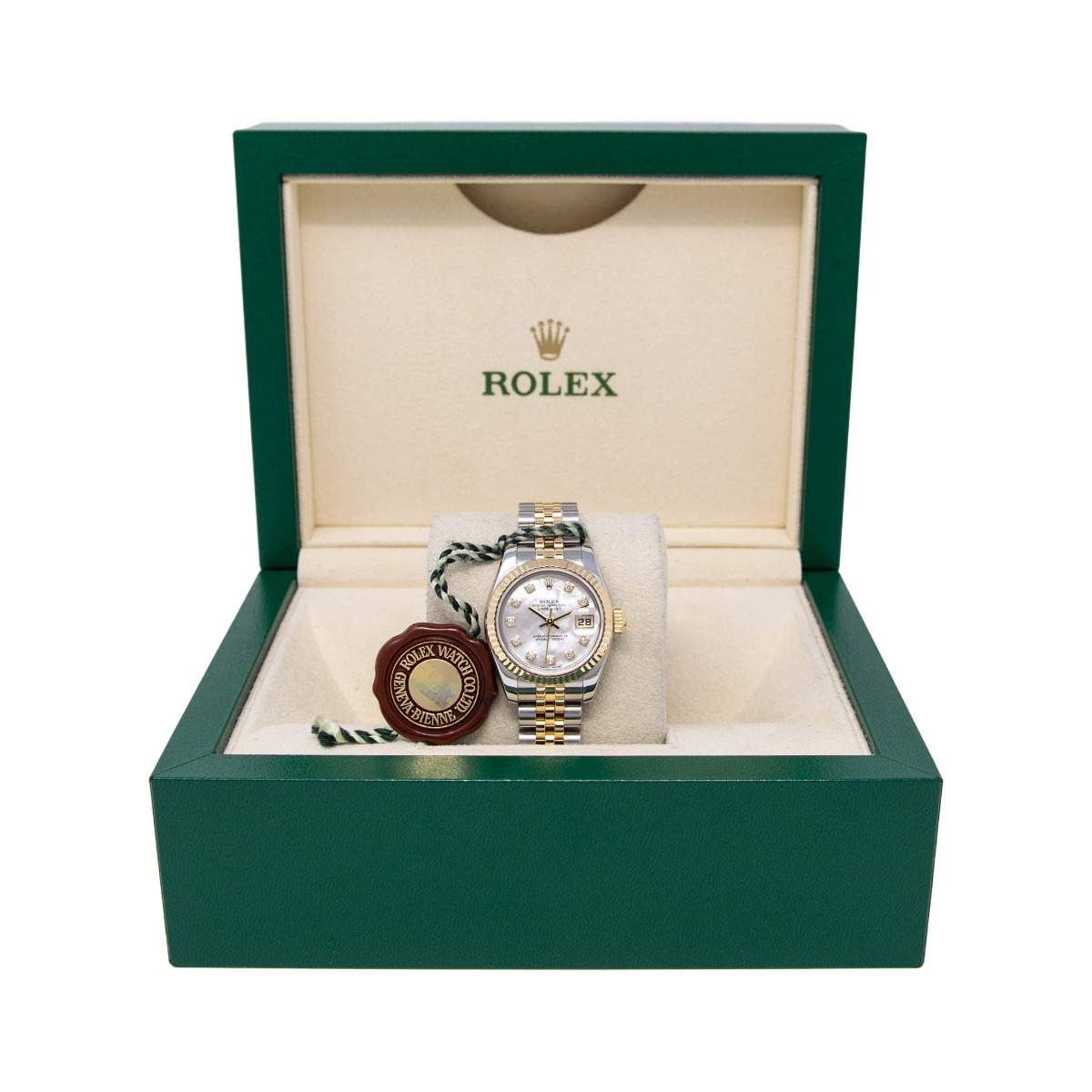 Rolex Lady-Datejust Gold & Steel 179173 Watch - Mother of Pearl Diamond ...