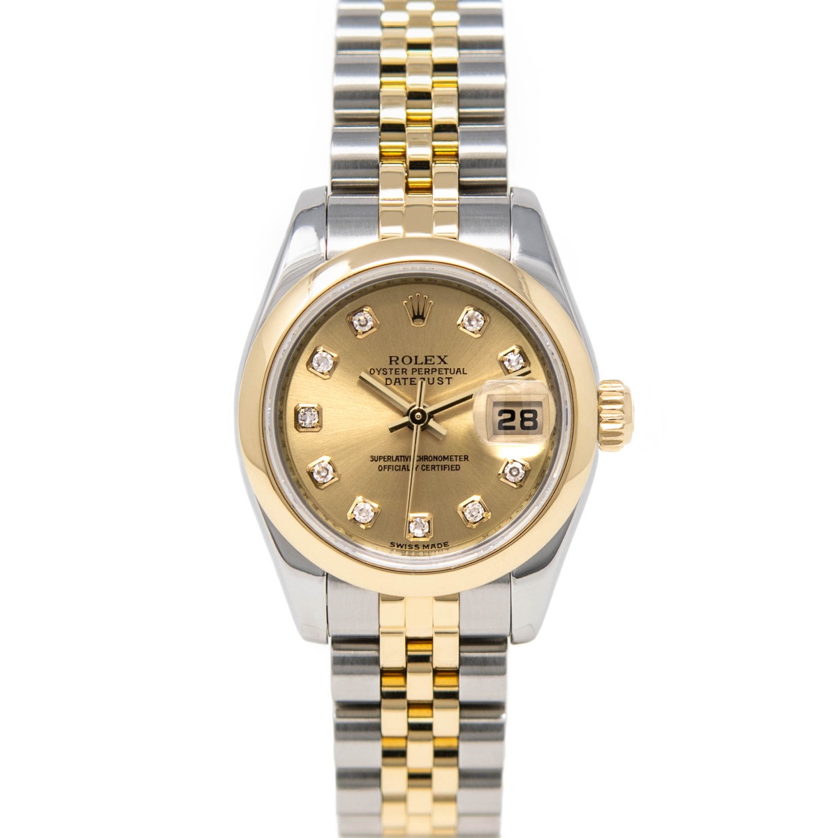 Rolex Lady-Datejust Steel & Gold 179163 Champagne Diamond