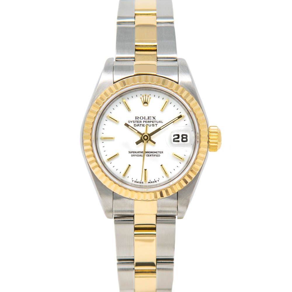 Rolex Women's Lady Datejust Gold & Steel 69173 Wristwatch White Face