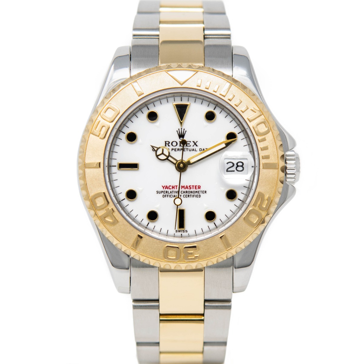 Rolex Women's Yacht-Master 35 Gold & Steel 68623 Wristwatch - White ...