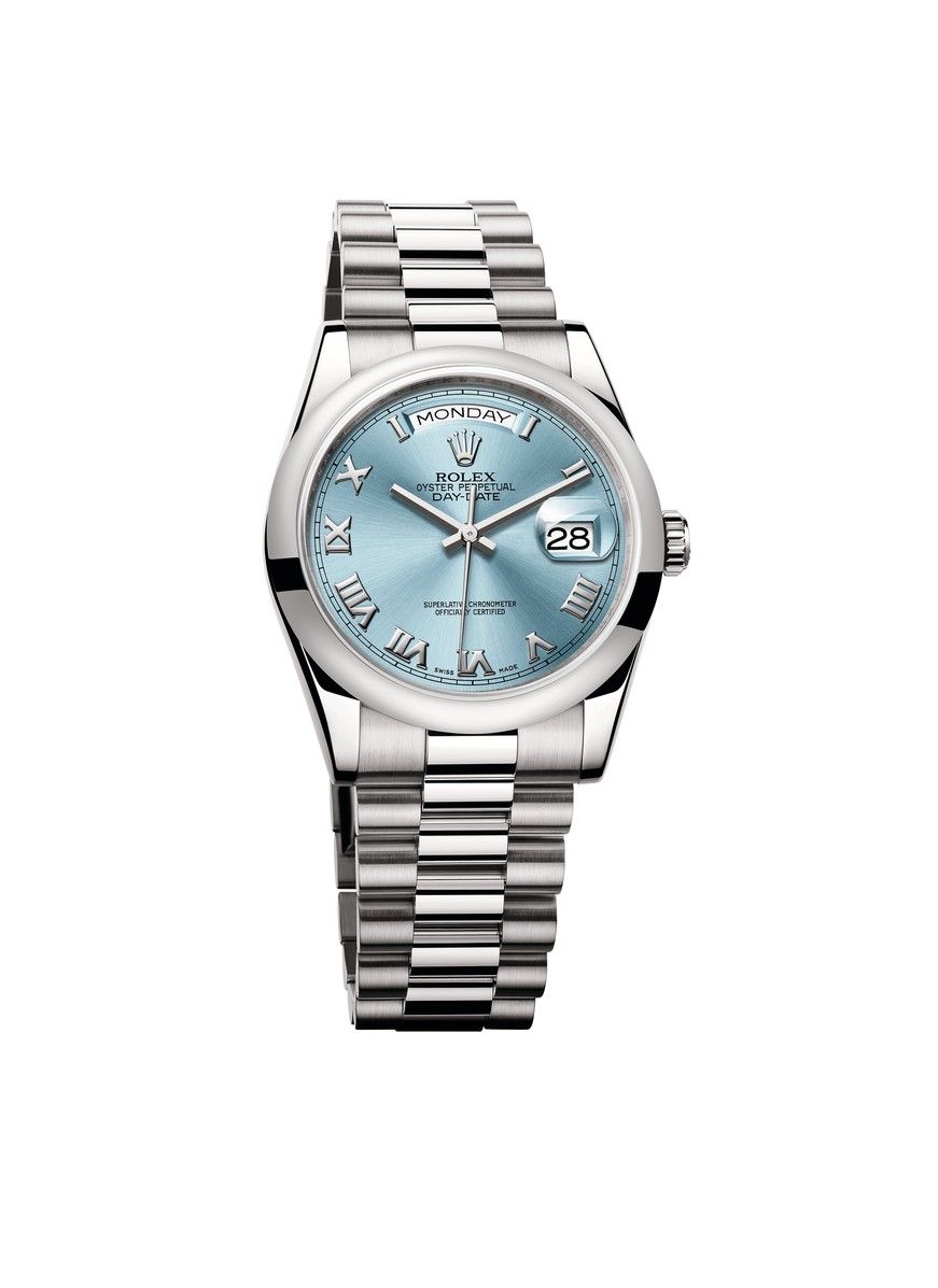 Rolex Day-Date 36 118206 Wristwatch Ice Blue Roman and President Bracelet