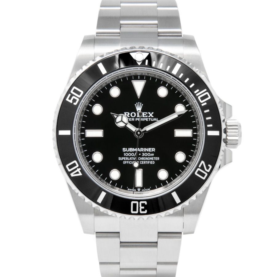 A gallery photo of the Rolex Submariner No Date 124060 in Stainless Steel with a Ceramic Bezel