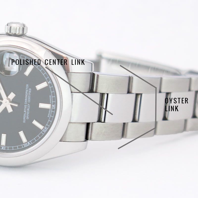 The Oyster bracelet of the Rolex Datejust 31 178240 Showing the Oyster bracelet of the Rolex Datejust 31 178240