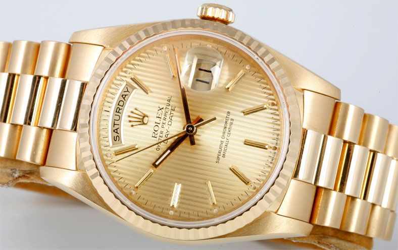 how much gold is in a rolex president