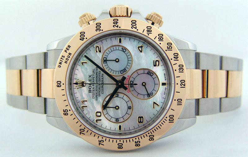 Rolex Cosmograph Daytona Gold Mother of Pearl Arabic Rehaut 116523