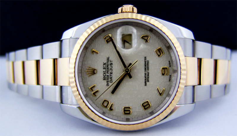 Rolex Datejust Steel Gold White Jubilee Arabic Dial 116233 Oyster ...