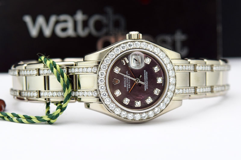 rolex datejust black mother of pearl