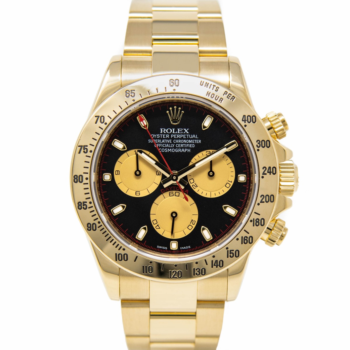 Rolex Cosmograph Daytona Yellow Gold 116528 Wristwatch - Black ...