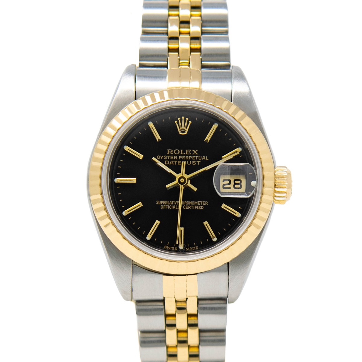 rolex datejust gold face