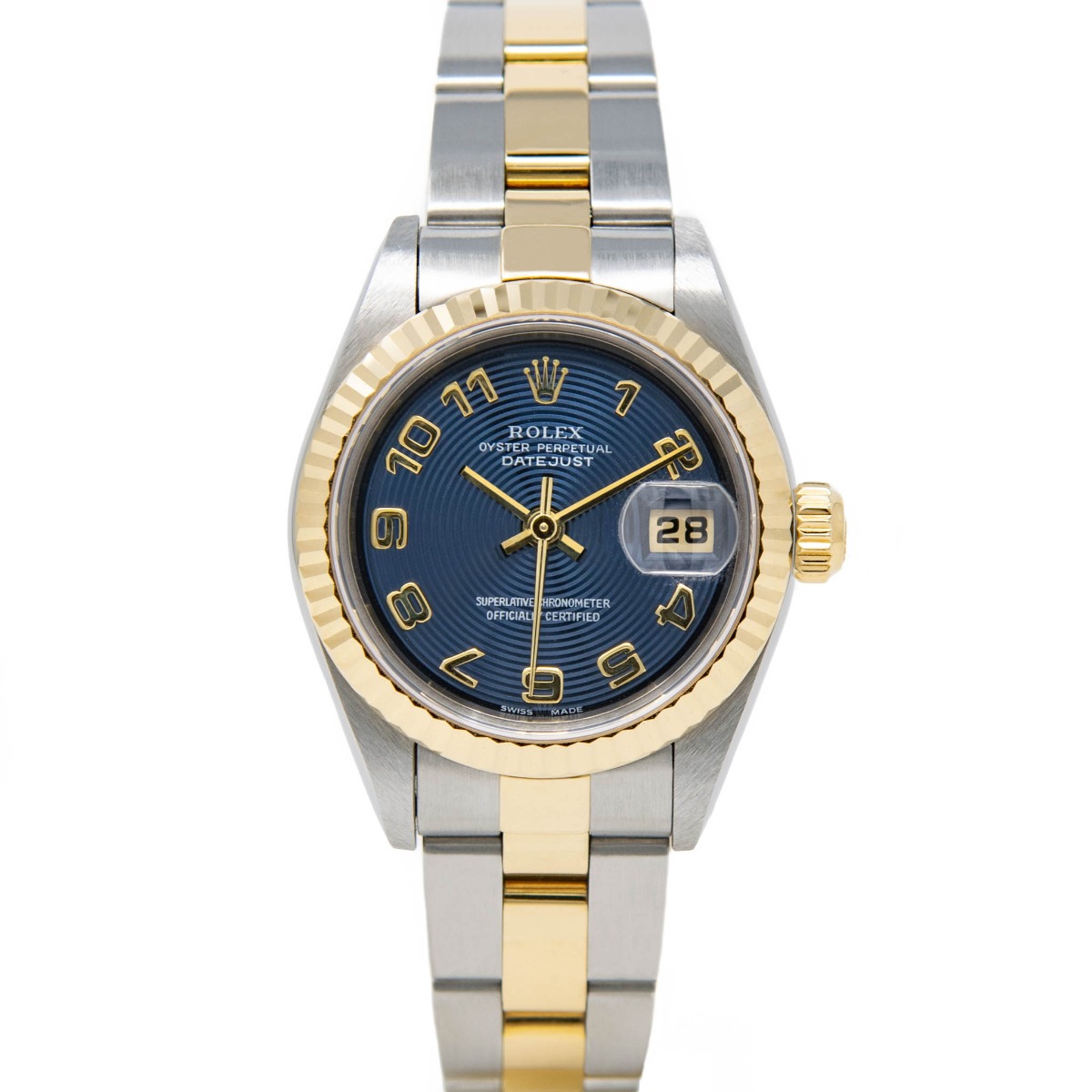 rolex datejust blue gold