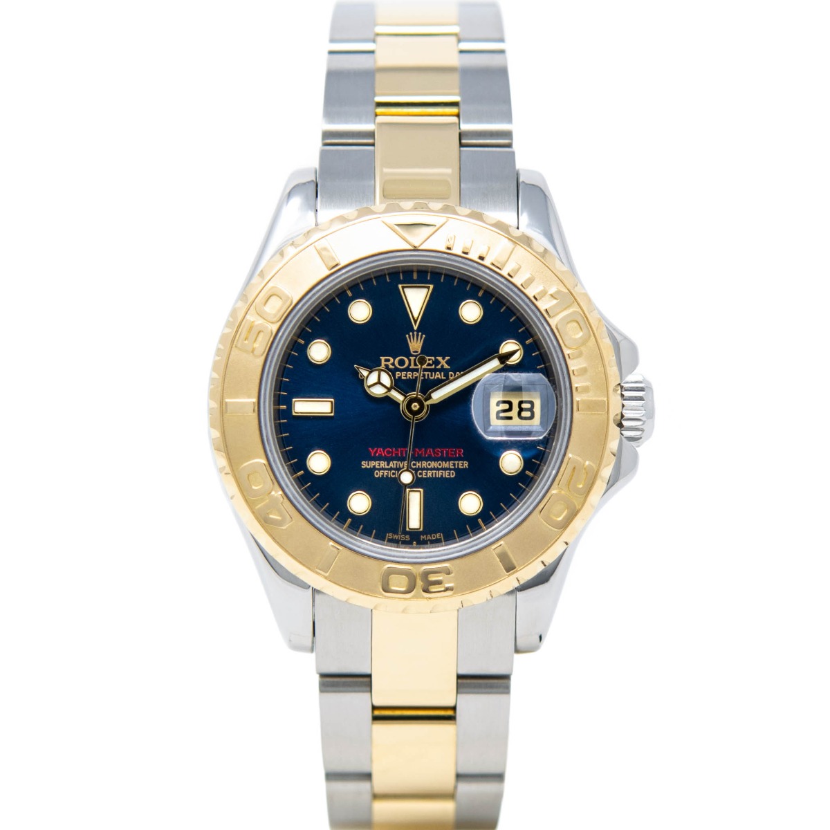 Rolex Lady Yacht-Master 29 Yellow Gold & Steel 169623 Wristwatch - Blue ...