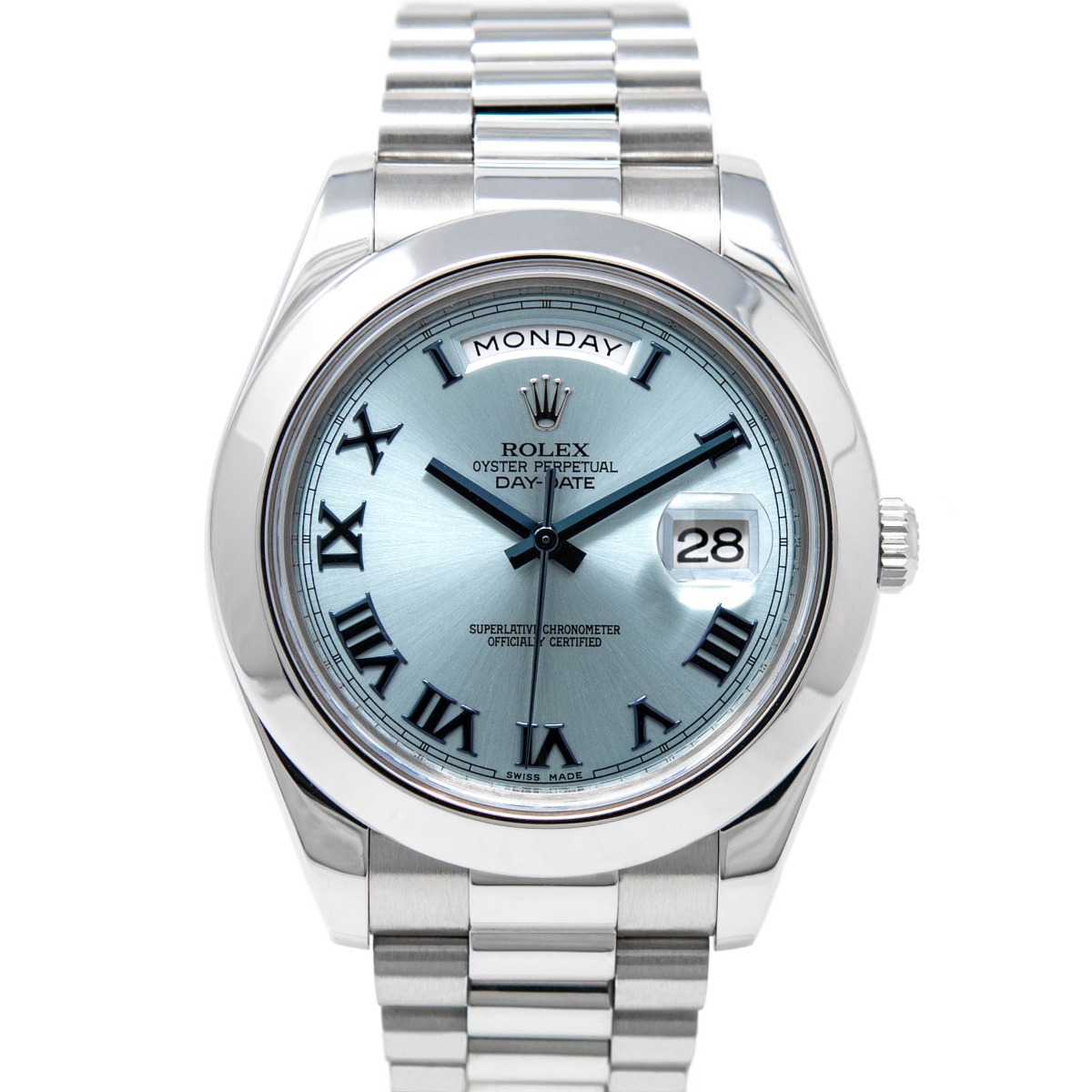rolex blue face roman numerals
